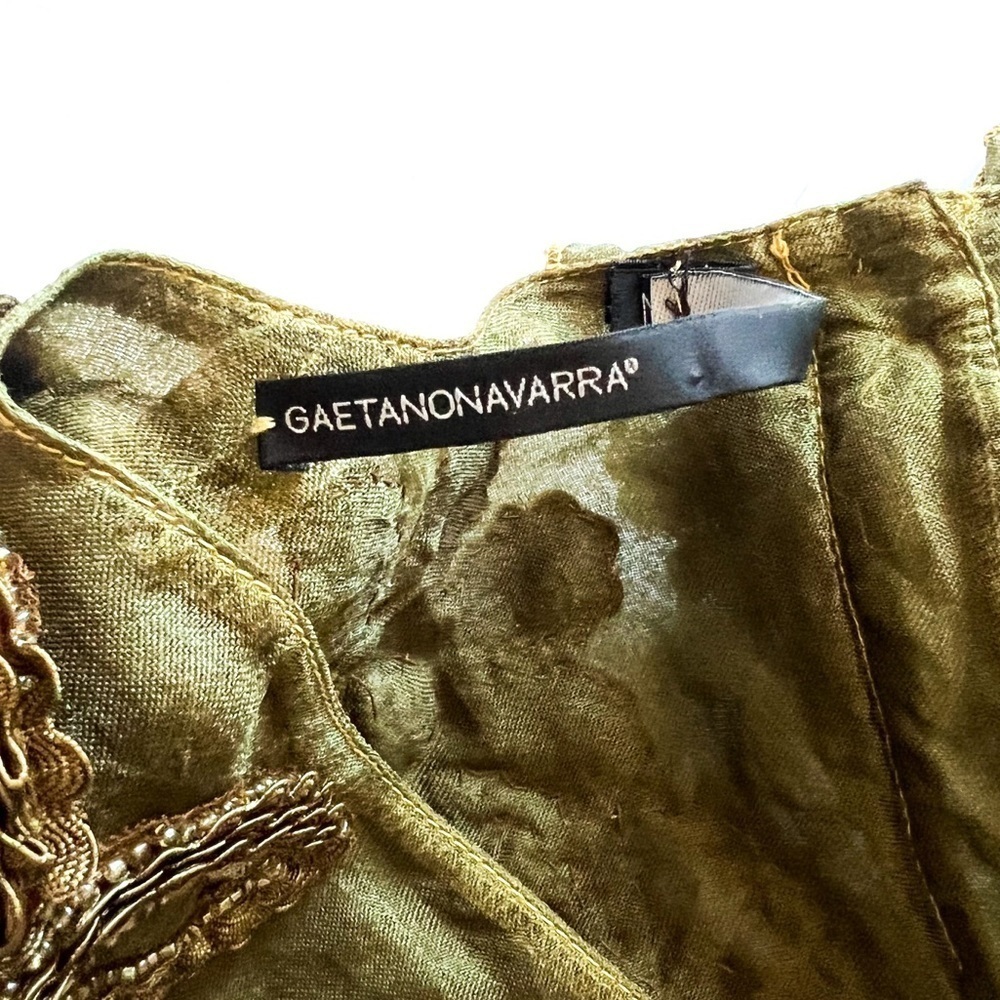 Vintage Gaetano Navarra Forest Nymph Runway Layered & Embroidered Dress Y2K 40 - Picture 13 of 16